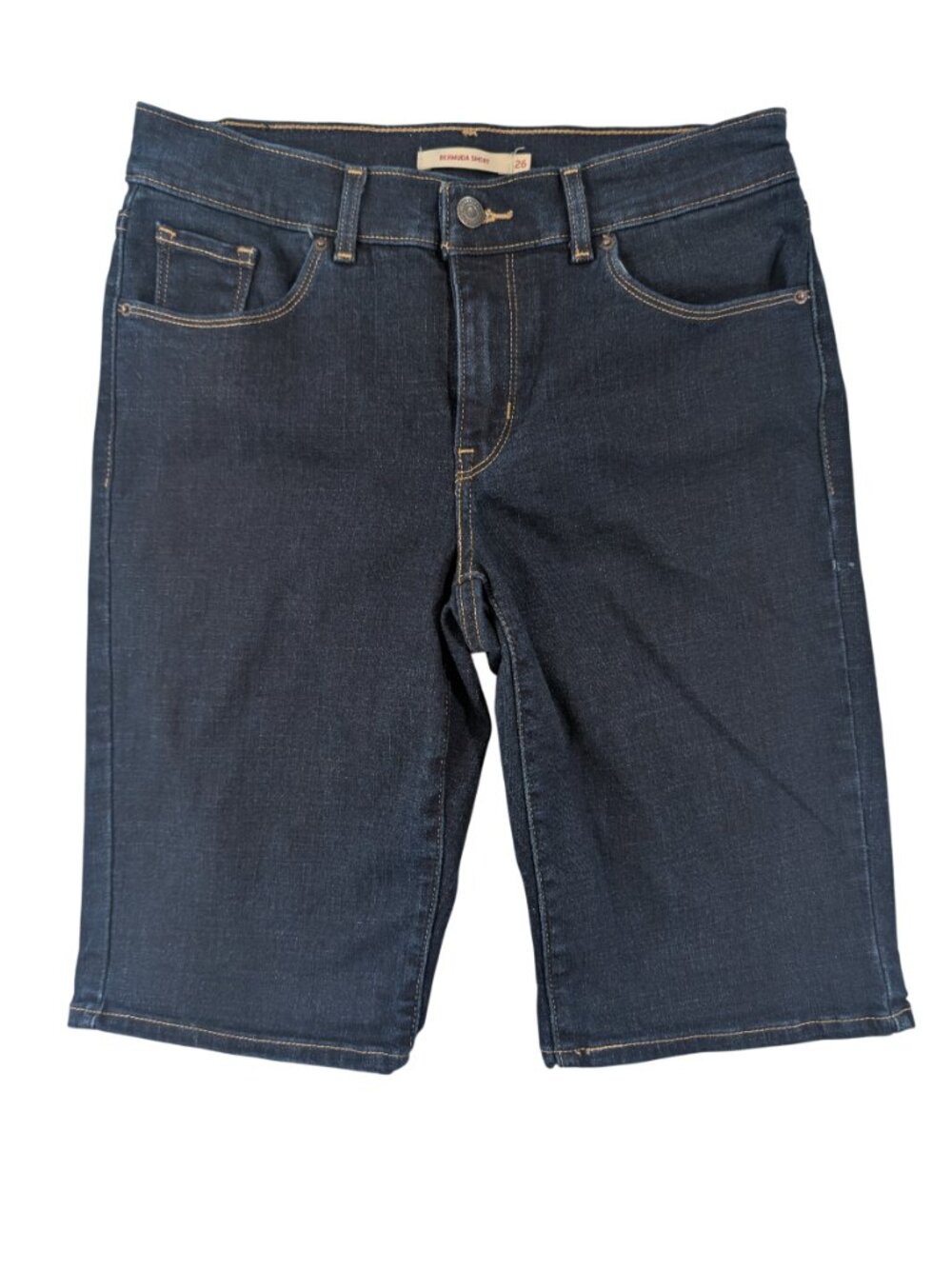 Levi’s Dark Wash Bermuda Shorts Women’s 26 | Denim Jorts Mid Rise Classic Summer